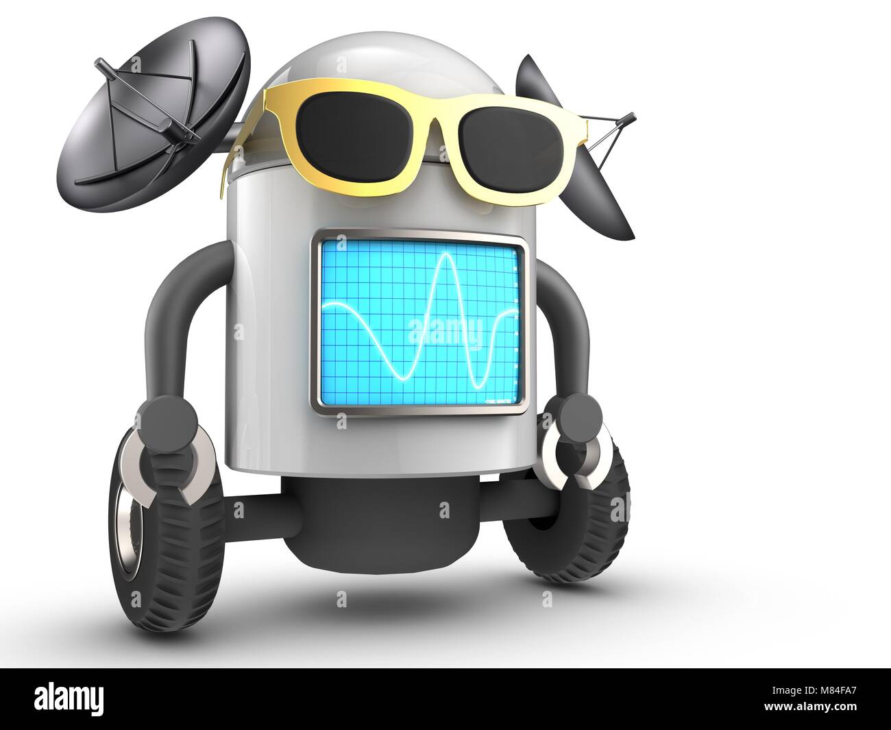 3d illustration of robot with over white background Stock Photo - Alamy