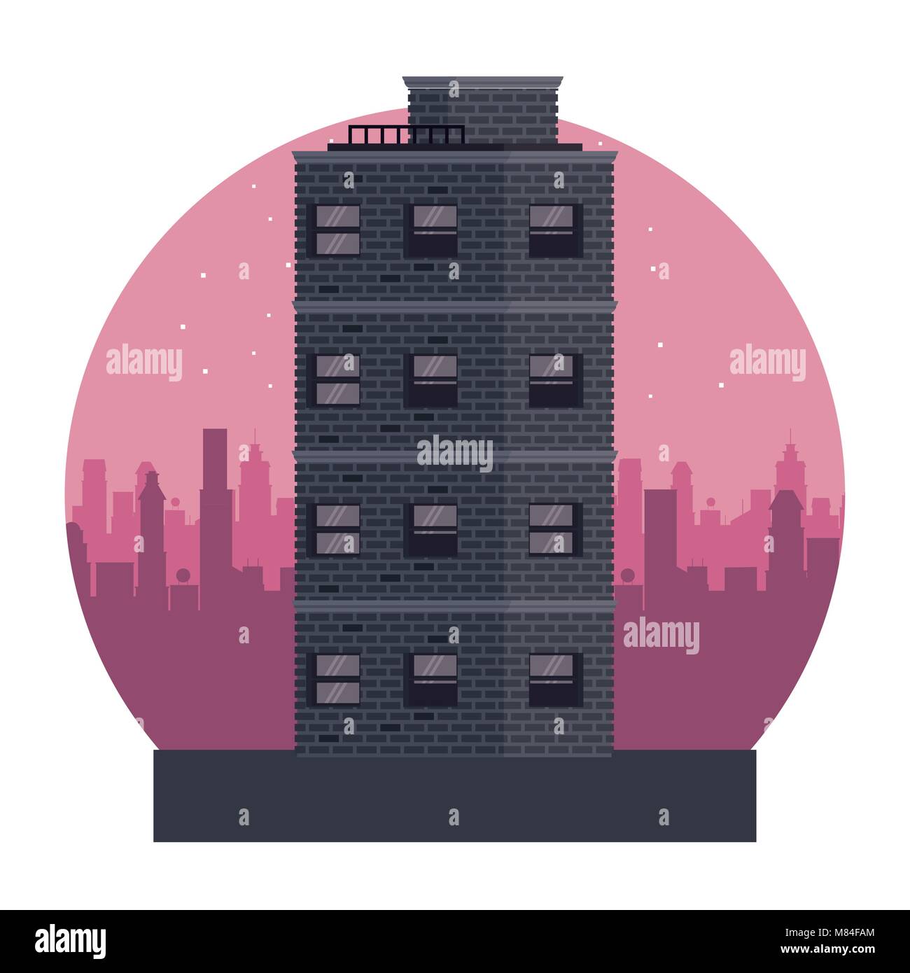 Buildings cityscape at night vector illustration graphic design Stock ...