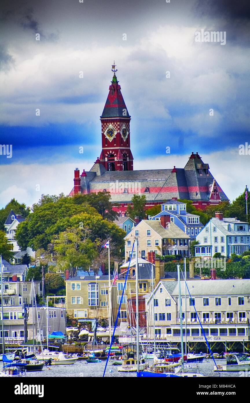 View of Marblehead Harbor looking towards historic Abbot Hall Stock Photo Alamy