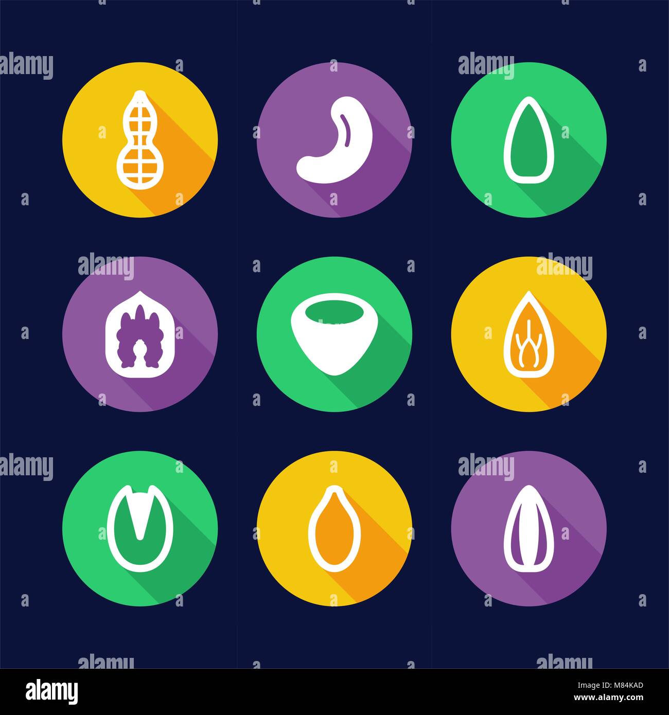 Healthy Snacks Icons Flat Design Circle Stock Vector Image & Art - Alamy