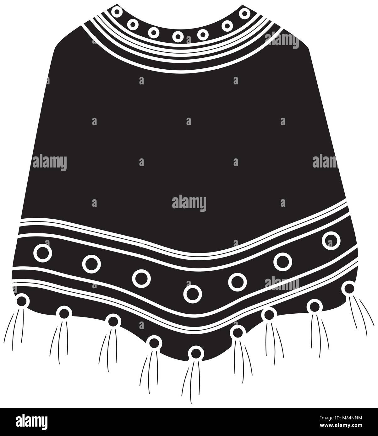 mexican poncho icon over white background, vector illustration Stock