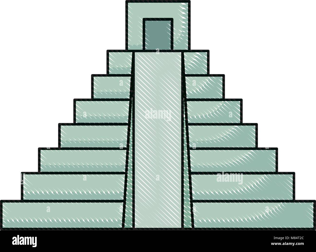 mexican-pyramid-icon-over-white-background-colorful-design-vector