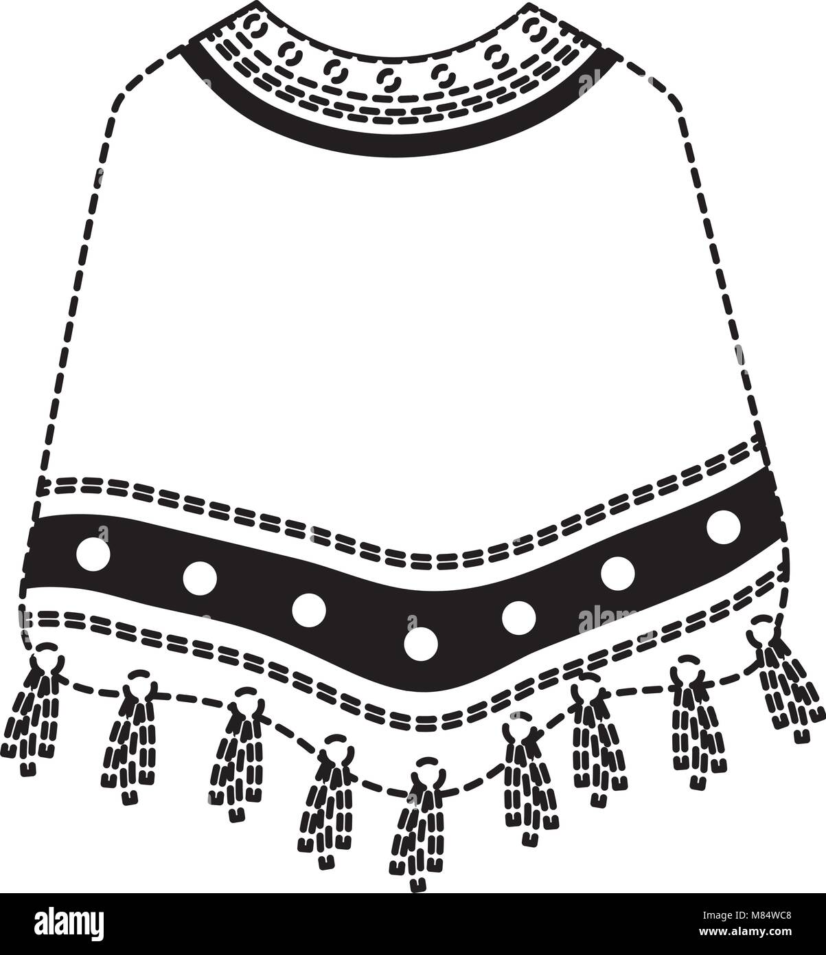 white mexican poncho