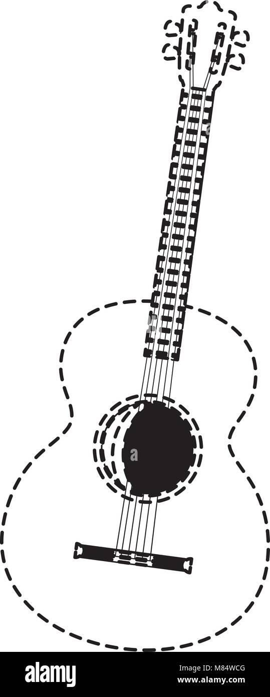 acoustic guitar icon over white background, vector illustration Stock ...