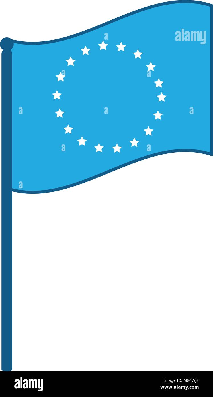 european union flag icon over white background, vector illustration ...