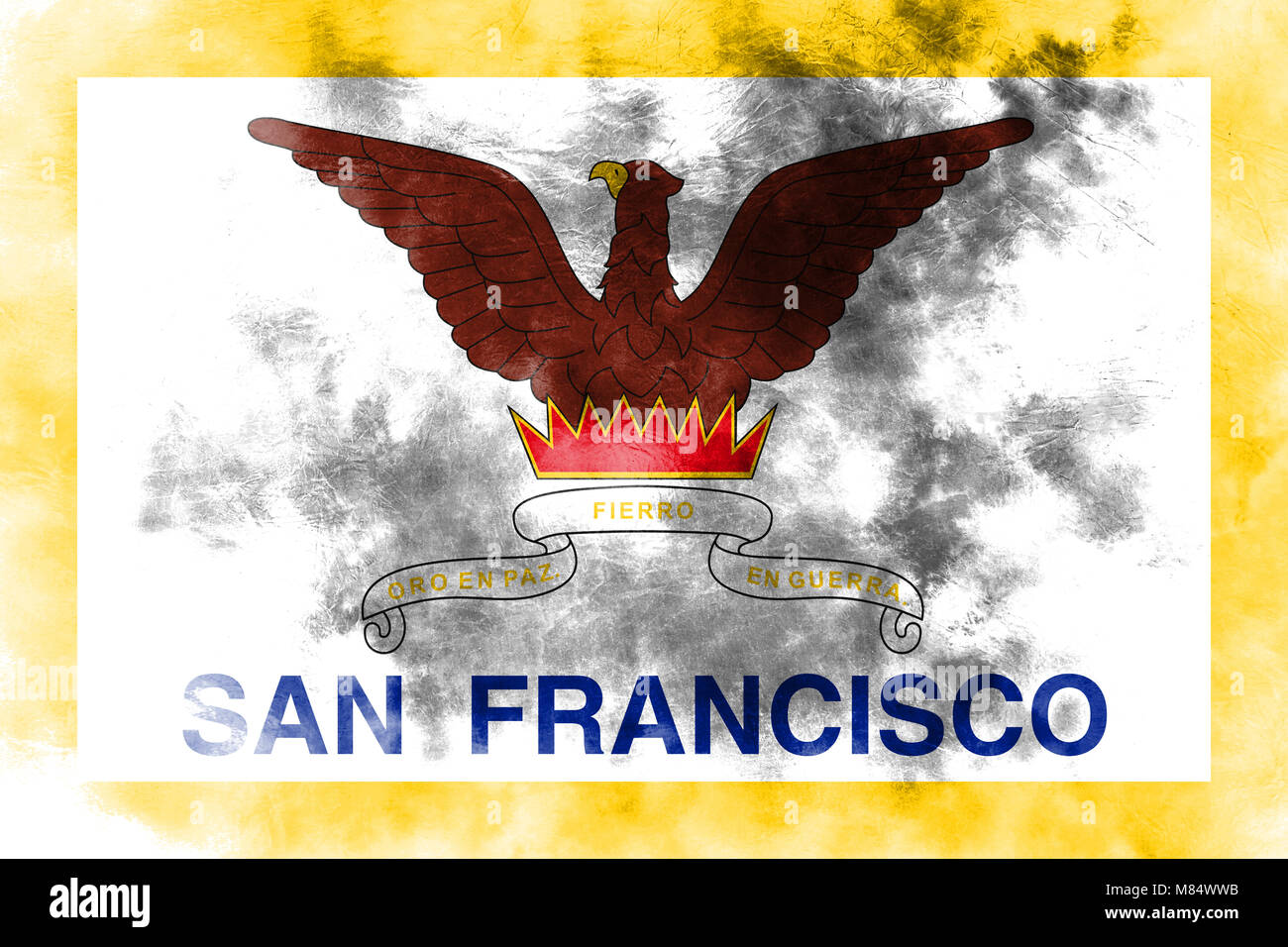 San Francisco city smoke flag, California State, United States Of ...