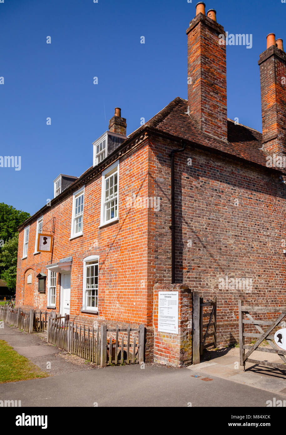 Chawton Cottage, a museum house of novelist Jane Austen in Chawton, Hampshire, South East England, UK Stock Photo