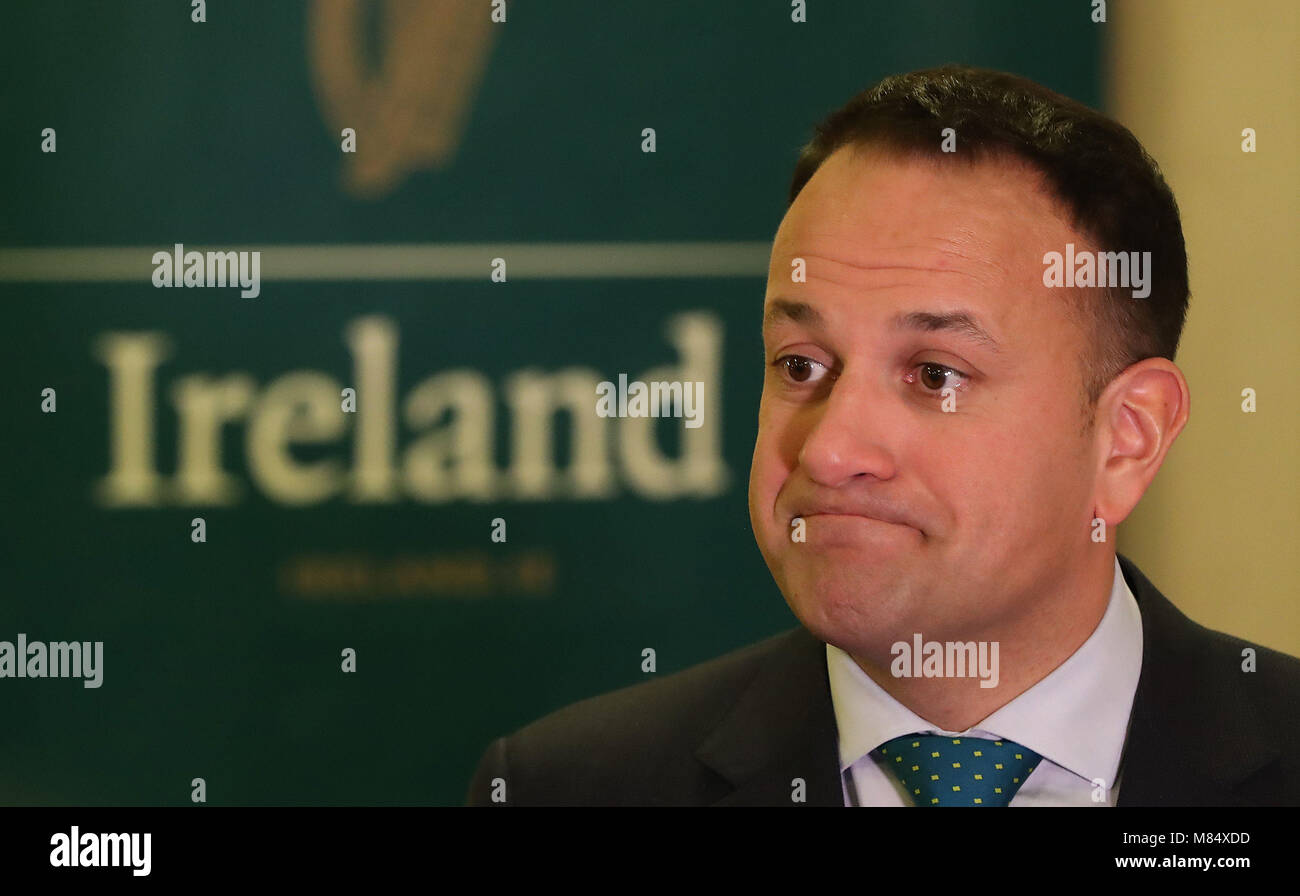 Taoiseach Leo Varadkar speaking to the media at the US Chamber of commerce in Washington DC on day four of his week long visit to the United States of America. Stock Photo