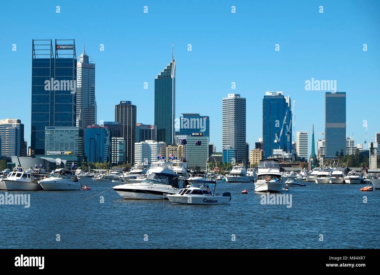 Elizabeth Quay and Swan River Perth City Western Australia Stock Photo
