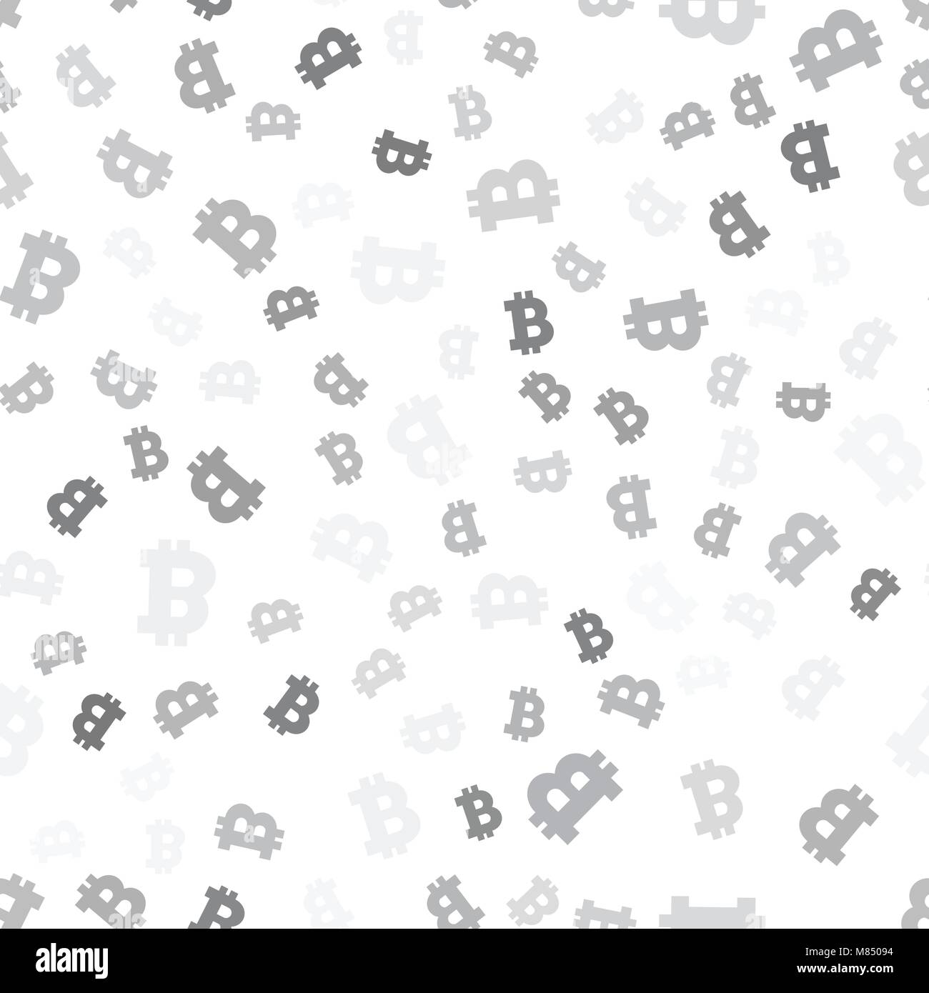 Seamless pattern sign Bitcoin. Black on a white background Stock Vector ...
