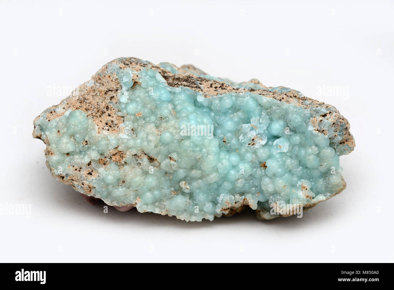 A specimen of hemimorphite, an ore of zinc, from Mexico Stock Photo