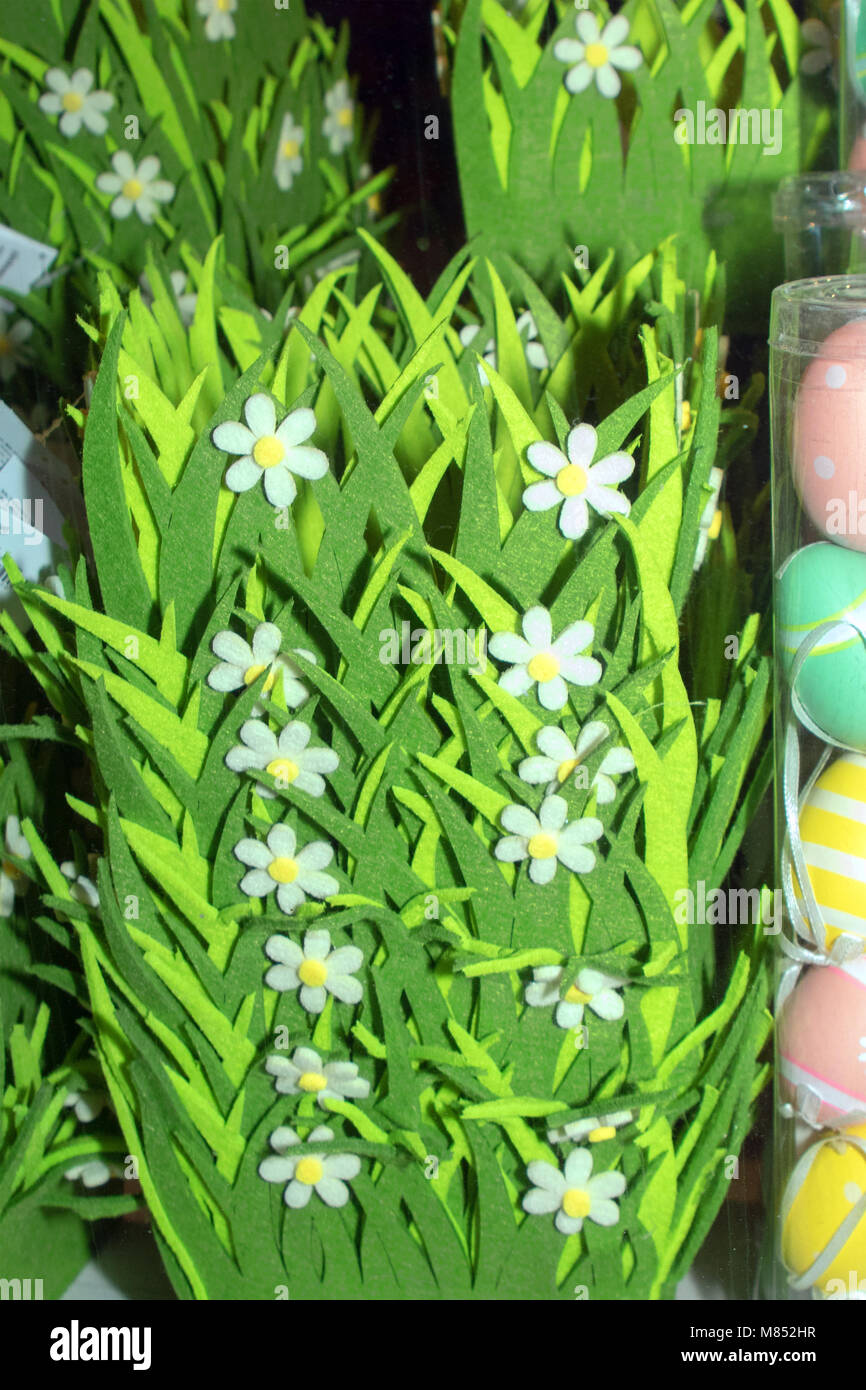Easter decorations for sale in a gift shop window Stock Photo