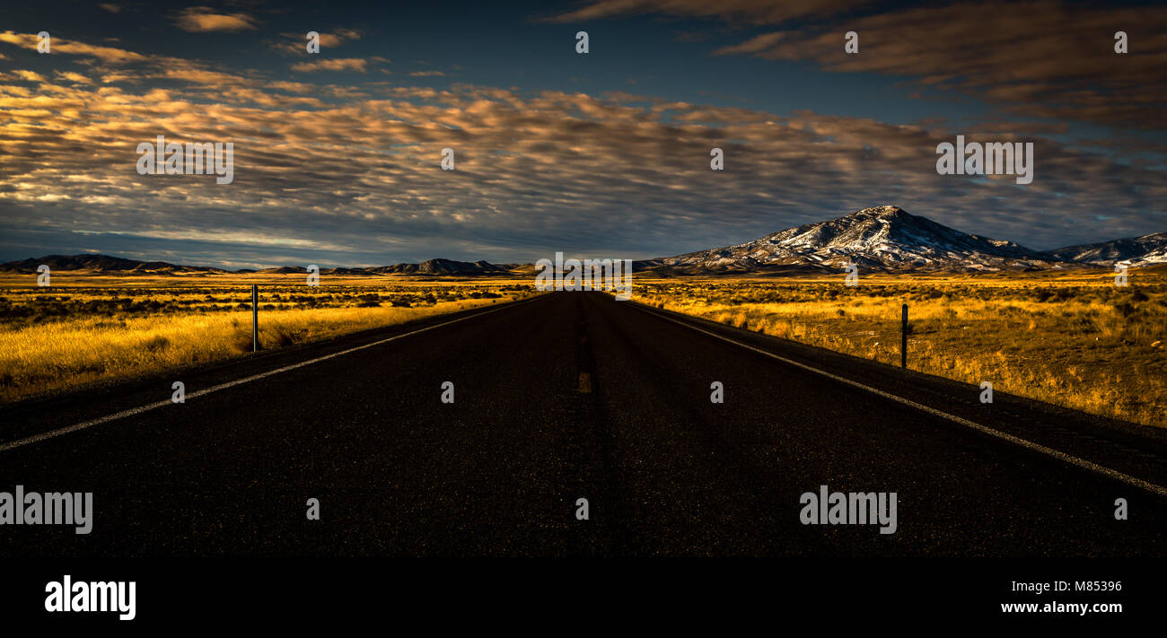 The road from Wendover at dawn Stock Photo Alamy