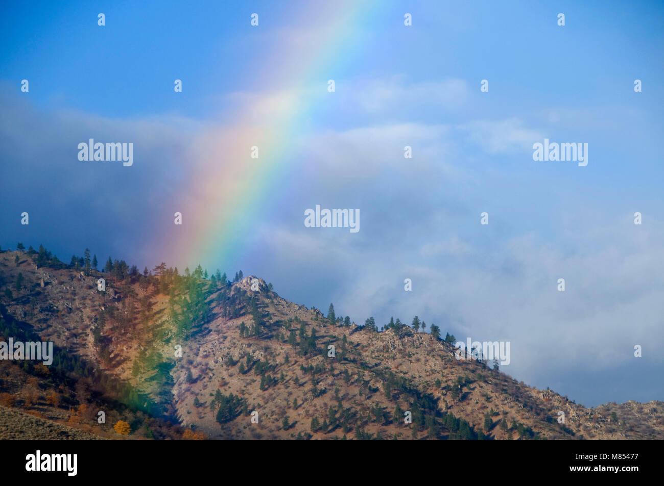 Honey Lake Valley rainbow, Lassen County, California Stock Photo