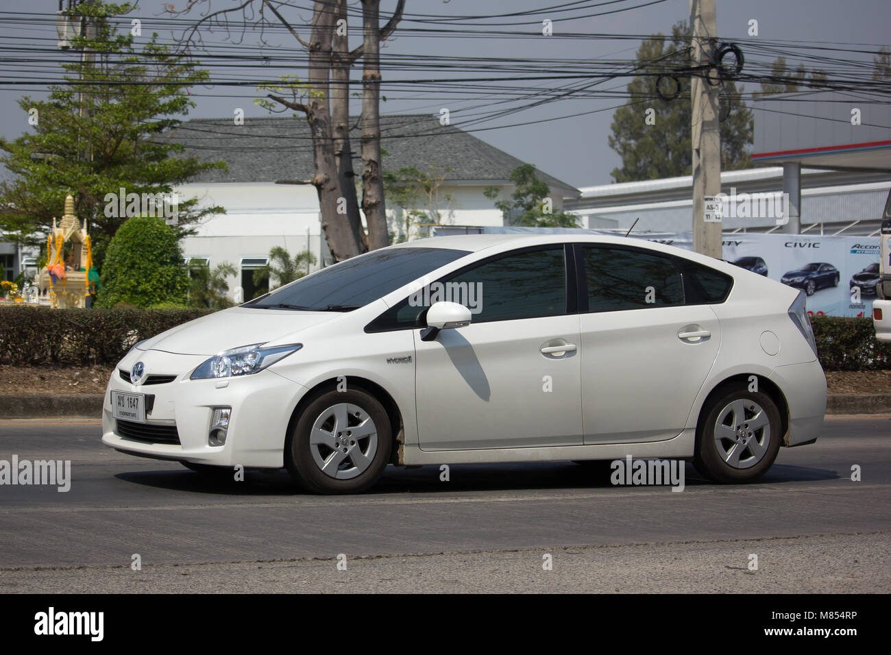 CHIANG MAI, THAILAND -FEBRUARY 27 2018: Private car Toyota Prius Hybrid ...