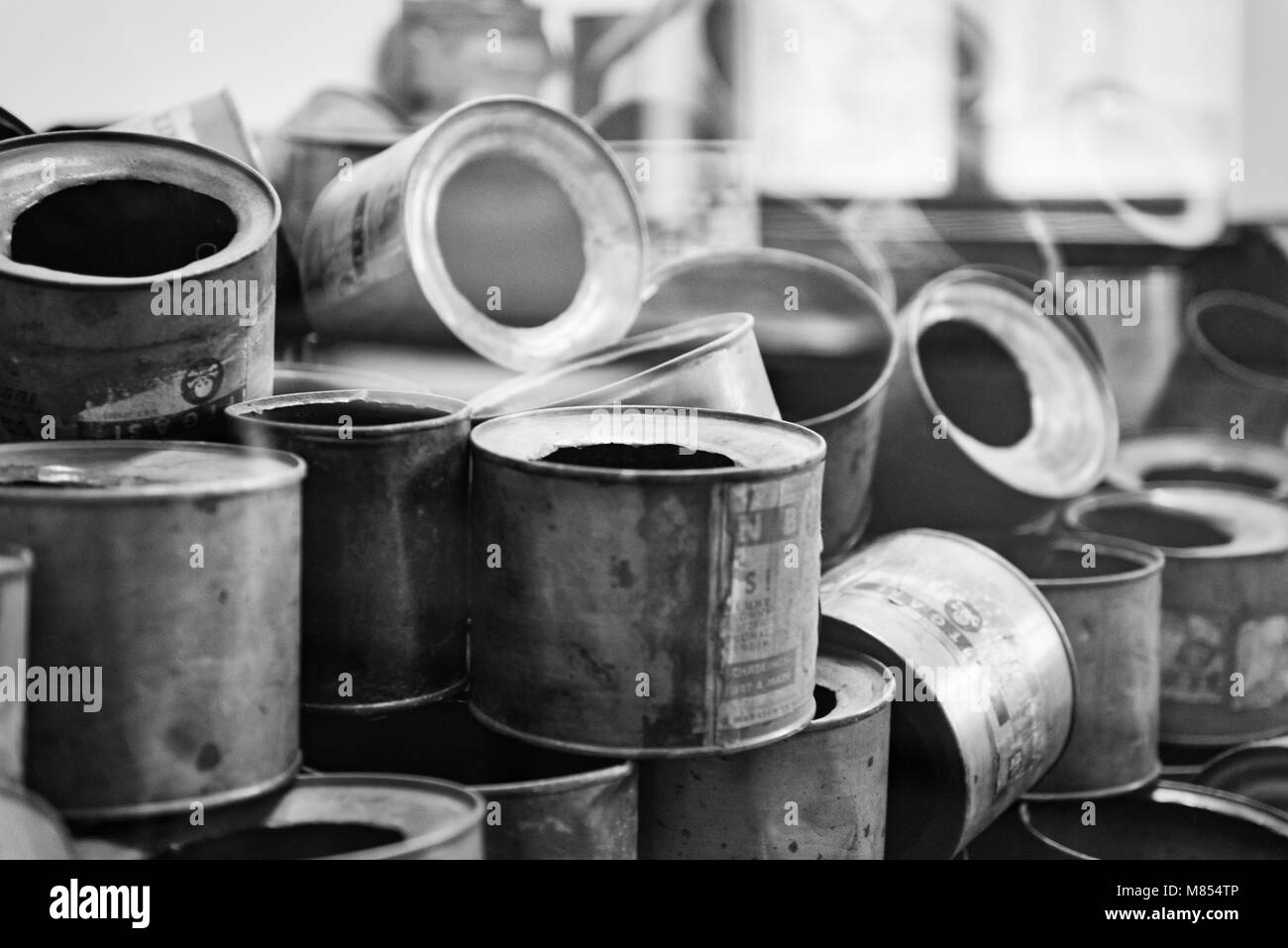 Auschwitz Concentration camp Zyklon B empty canisters Stock Photo