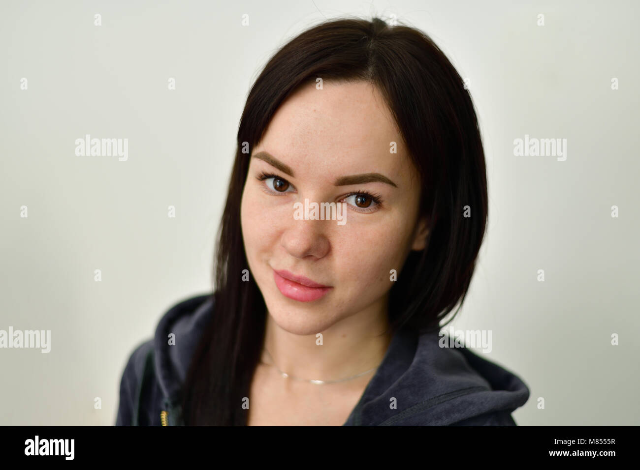 portrait of young brunette at age 20 Stock Photo