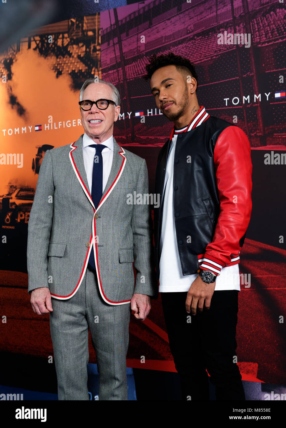 Tommy Hilfiger and Lewis Hamilton attending a photocall to announce Formula  One World Champion Lewis Hamilton as a Global Ambassador for Tommy Hilfiger  Men's, at Knightsbridge, London Stock Photo - Alamy