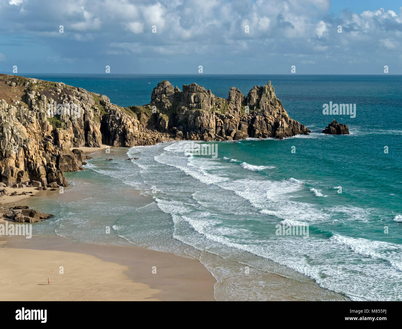 Lone nudist on Pedn Vounder beach