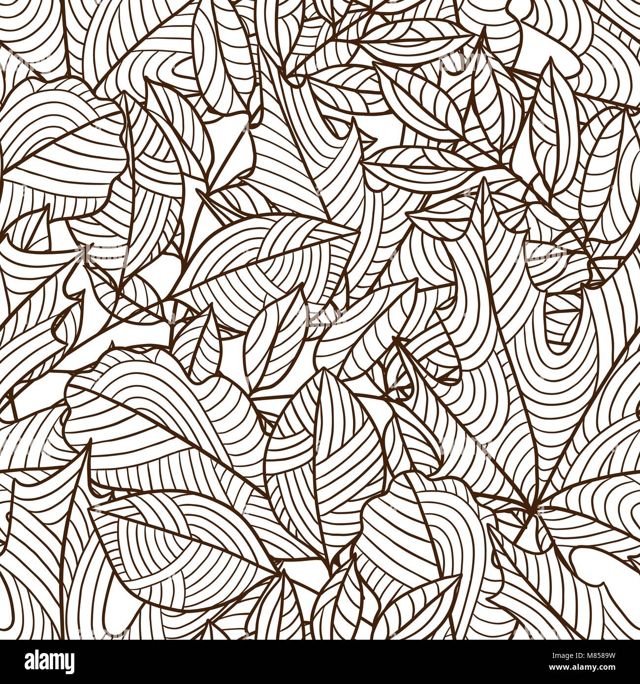 Seamless floral pattern with stylized autumn foliage. Falling leaves ...