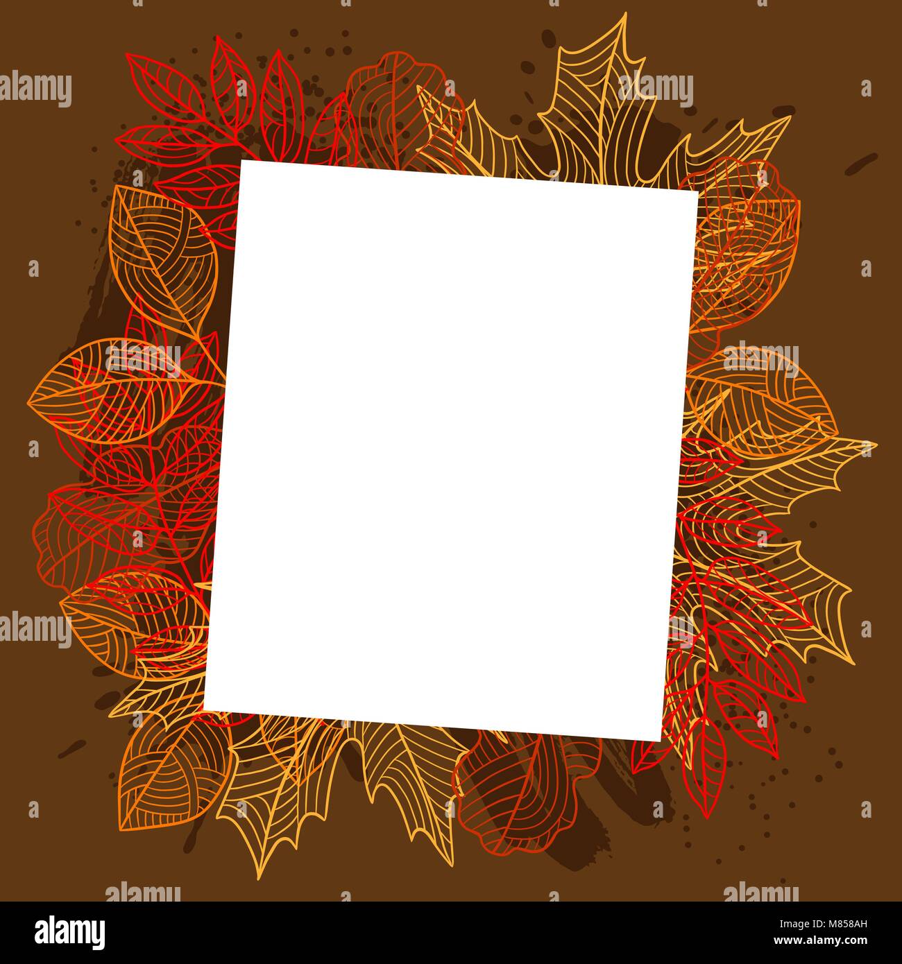 Floral background with stylized autumn foliage. Falling leaves Stock ...