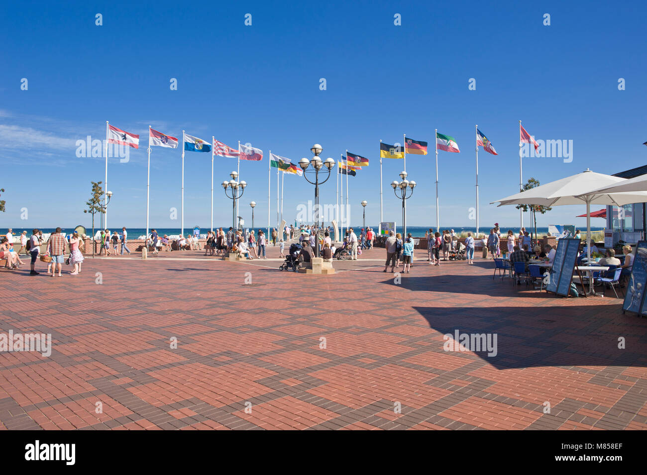 Beach promenade, Grömitz, Baltic Sea, Schleswig-Holstein, Germany, Europe Stock Photo