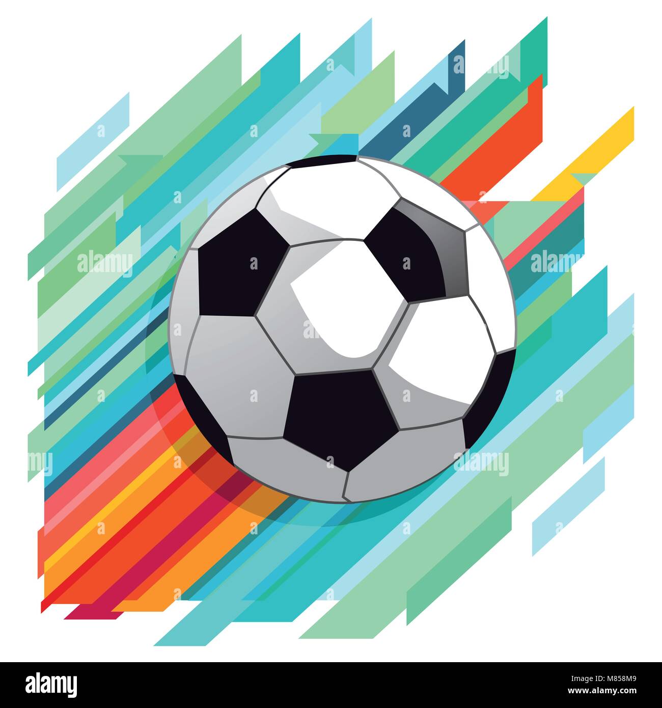 Soccer shot on goal dynamic, illustration Stock Vector
