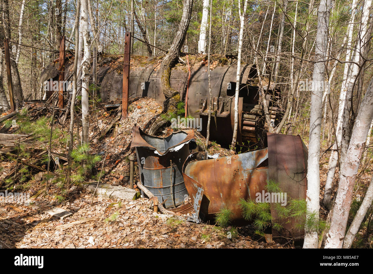 The abandoned Redstone Granite quarry in Conway, New Hampshire USA
