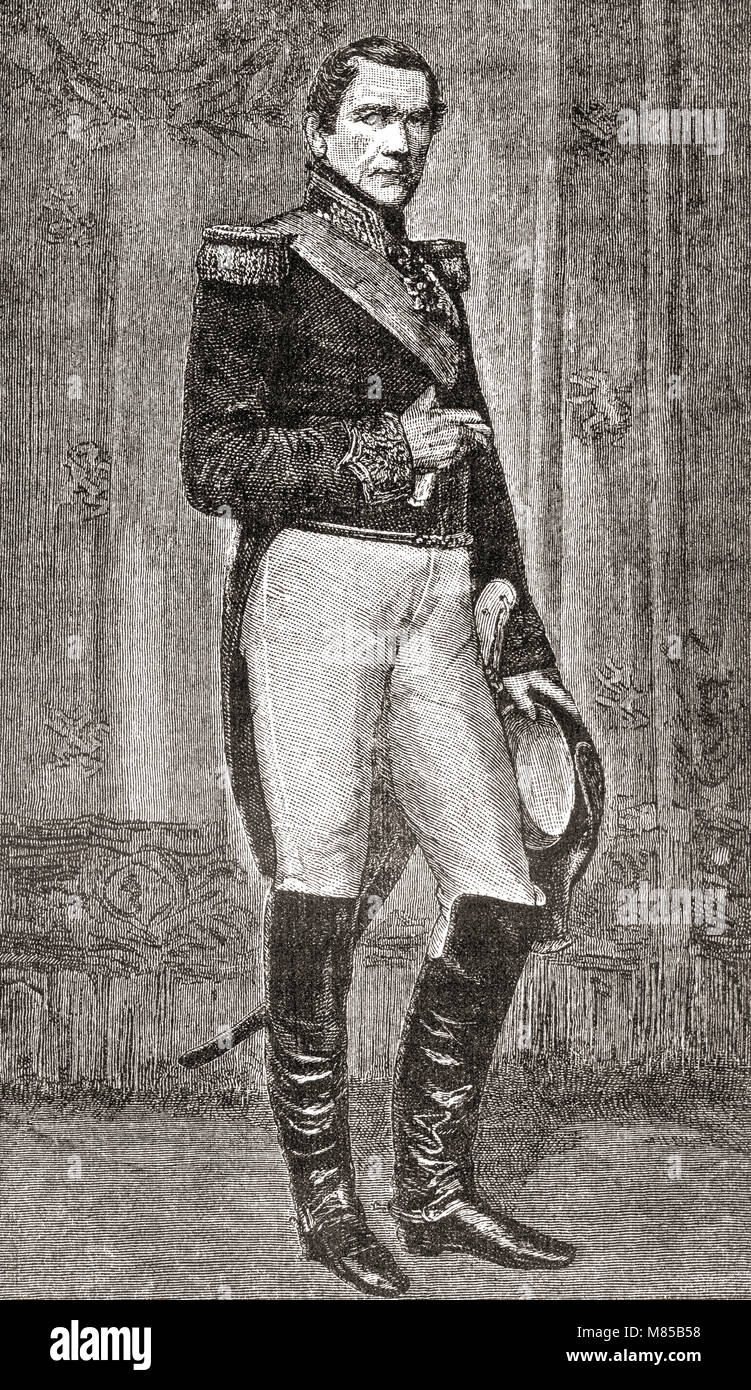 Leopold I, 1790 - 1865.  German prince who became the first King of the Belgians.  From Ward and Lock's Illustrated History of the World, published c.1882. Stock Photo