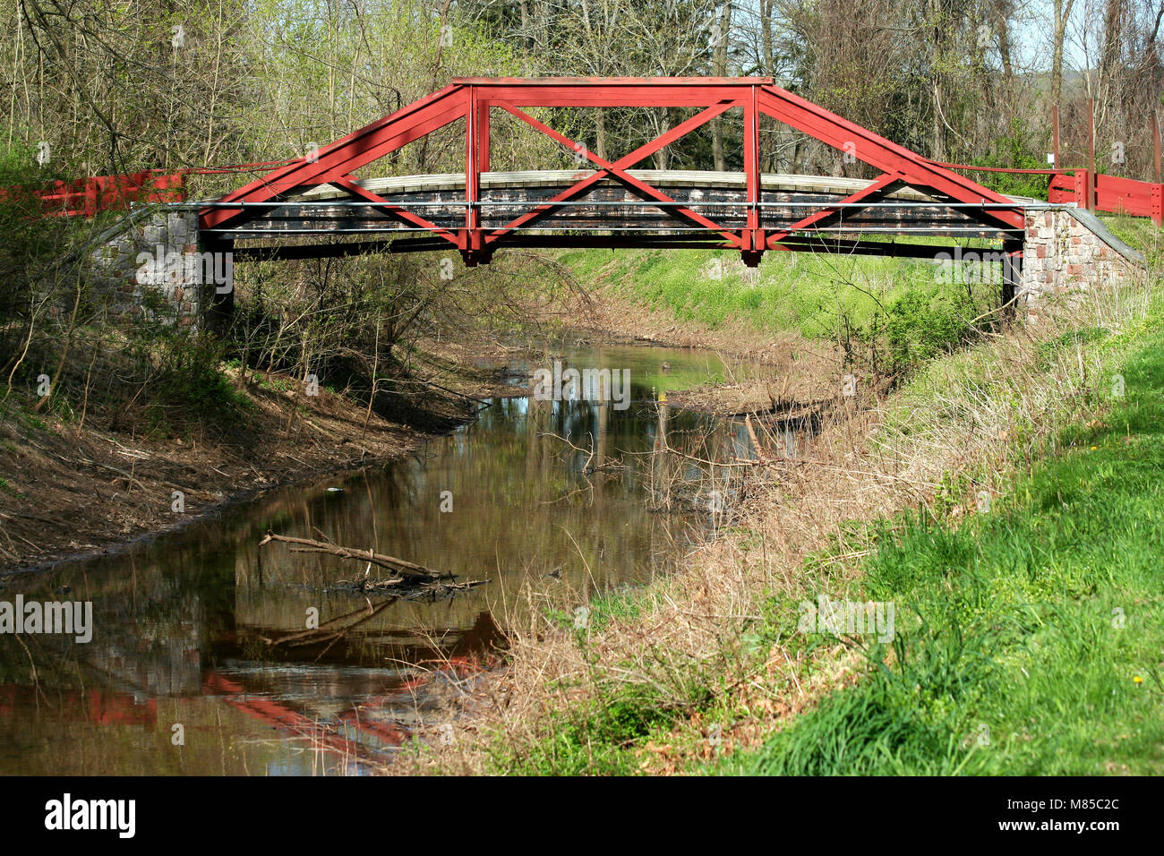 A Small bridge over creek Stock Photo