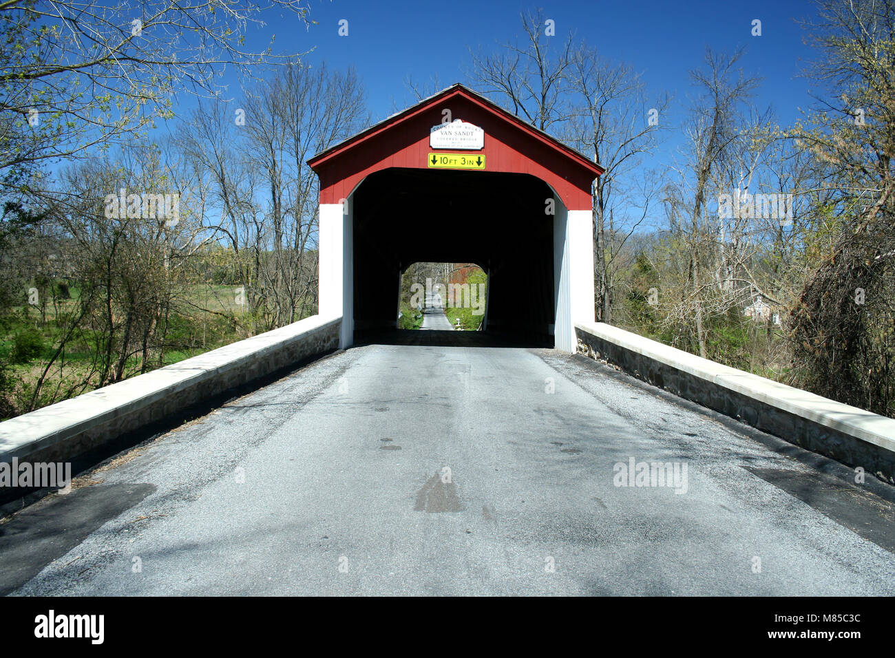 Van Sandt covered bridge in PA Stock Photo