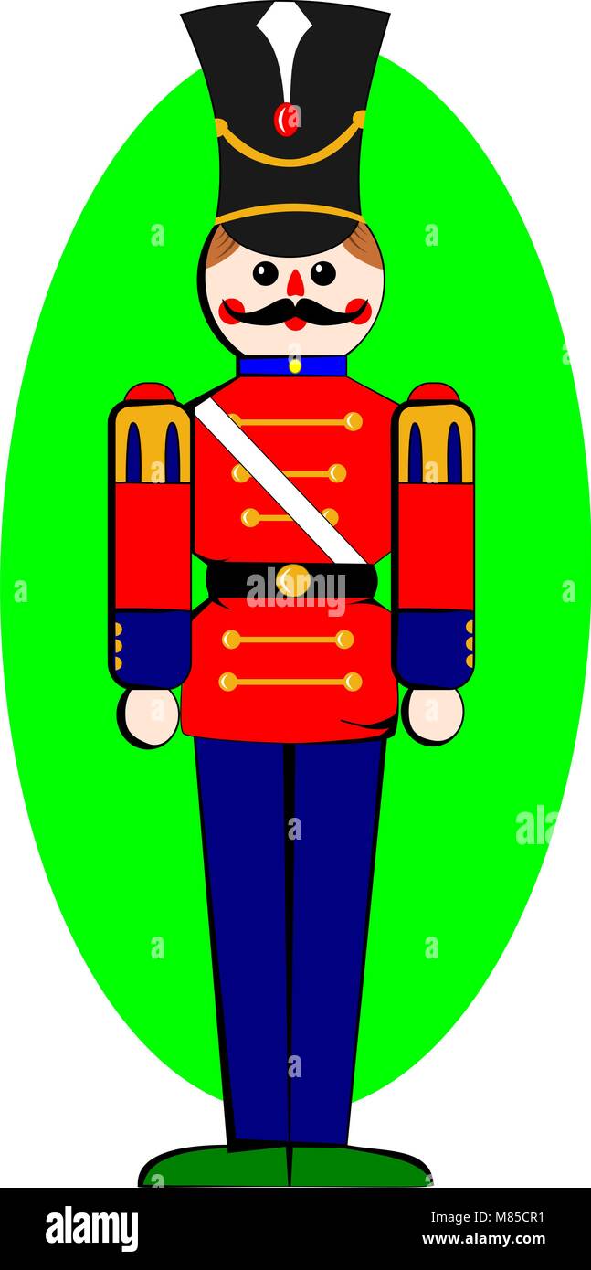 A Toy wooden soldier Stock Vector