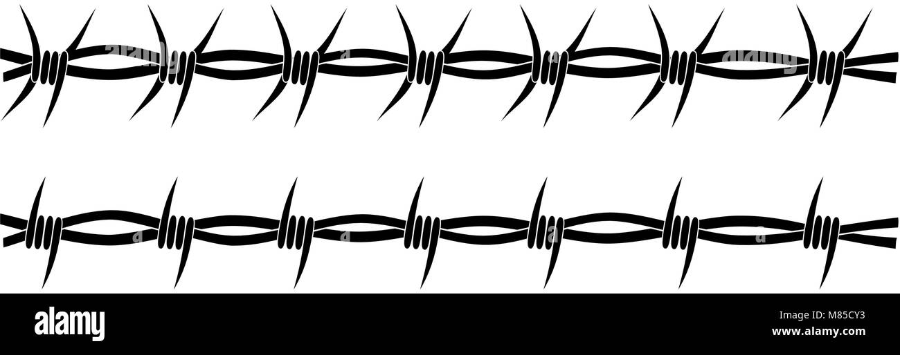 Set of two barbed wire tribal tattoos Stock Vector