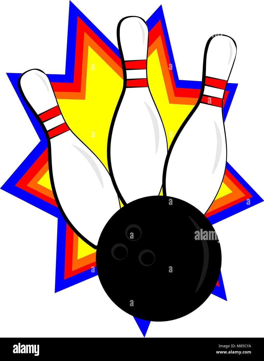 A bowling ball striking pins Stock Vector Image & Art Alamy