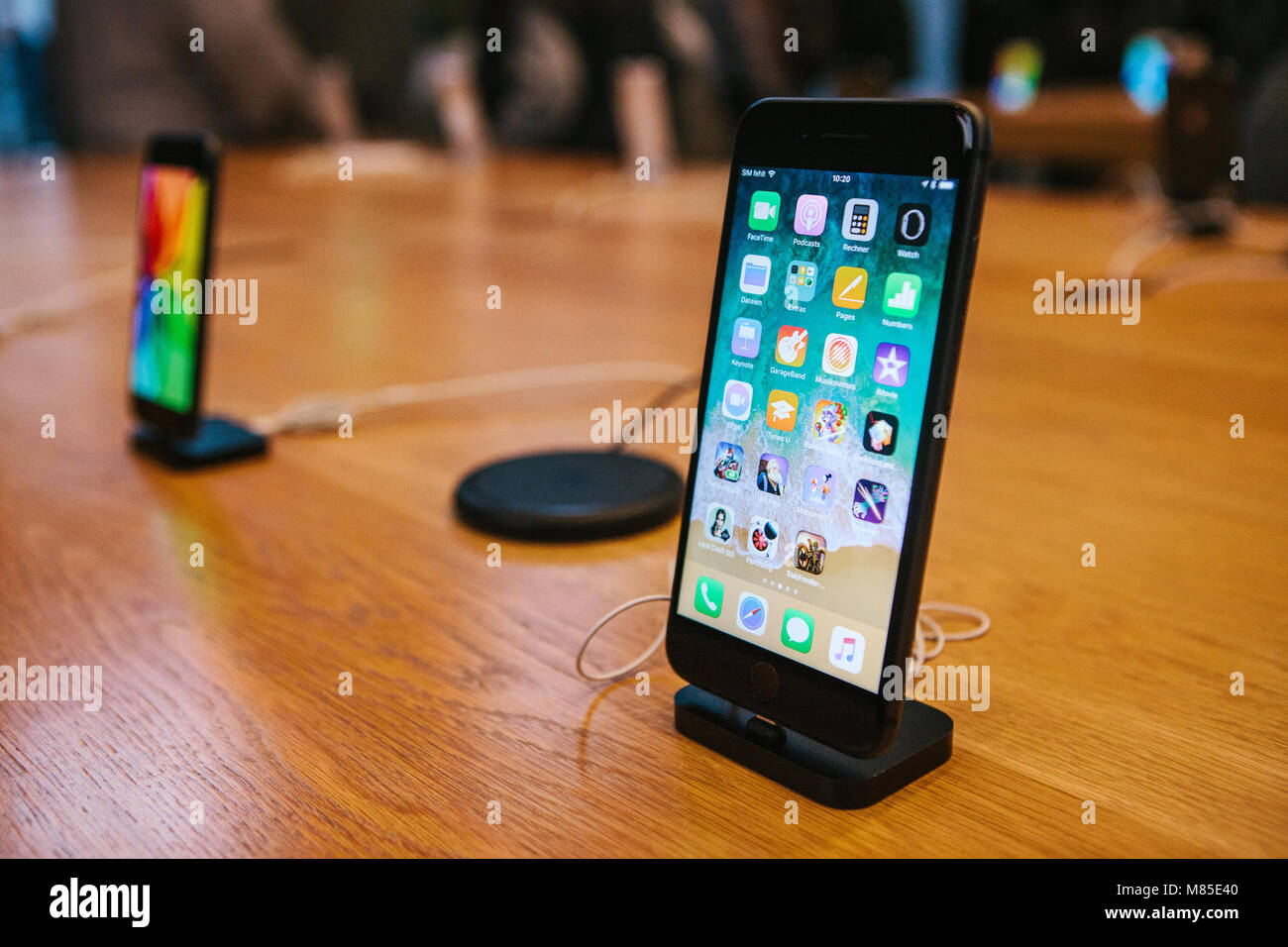 Presentation of the iPhone 8 and iPhone 8 plus and sales of new Apple  products in the official Apple store in Berlin. The new iPhone 8 Plus Stock  Photo - Alamy