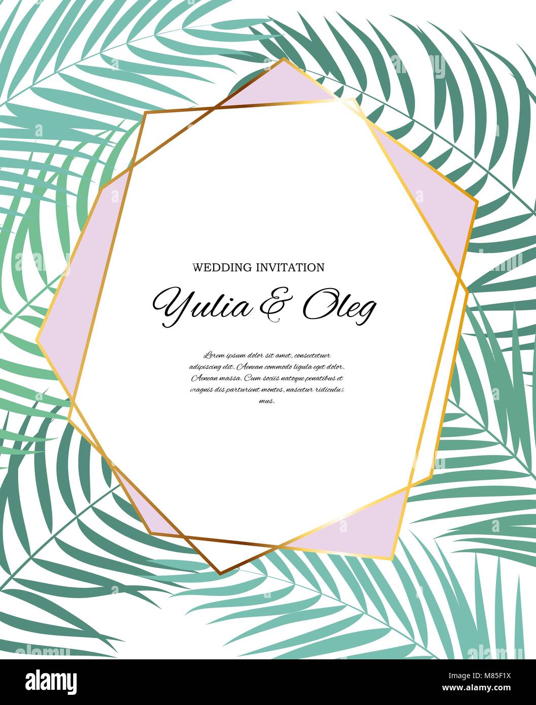 Invitation palm Stock Vector Images - Alamy