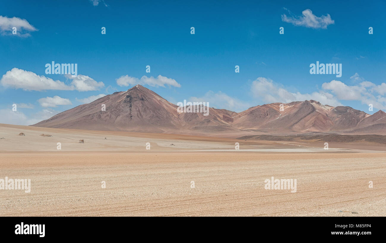 Panoramic view over the Salvador Dali Desert in Eduardo Avaroa Andean Fauna National Reserve, Bolivia – South America Stock Photo