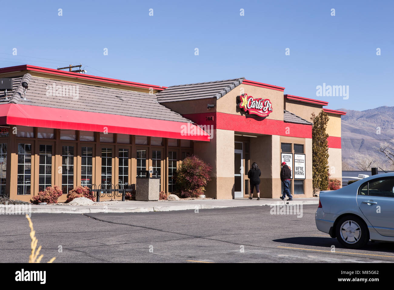 People entering a Carl's Jr Restaurant in Bishop California USA Stock ...