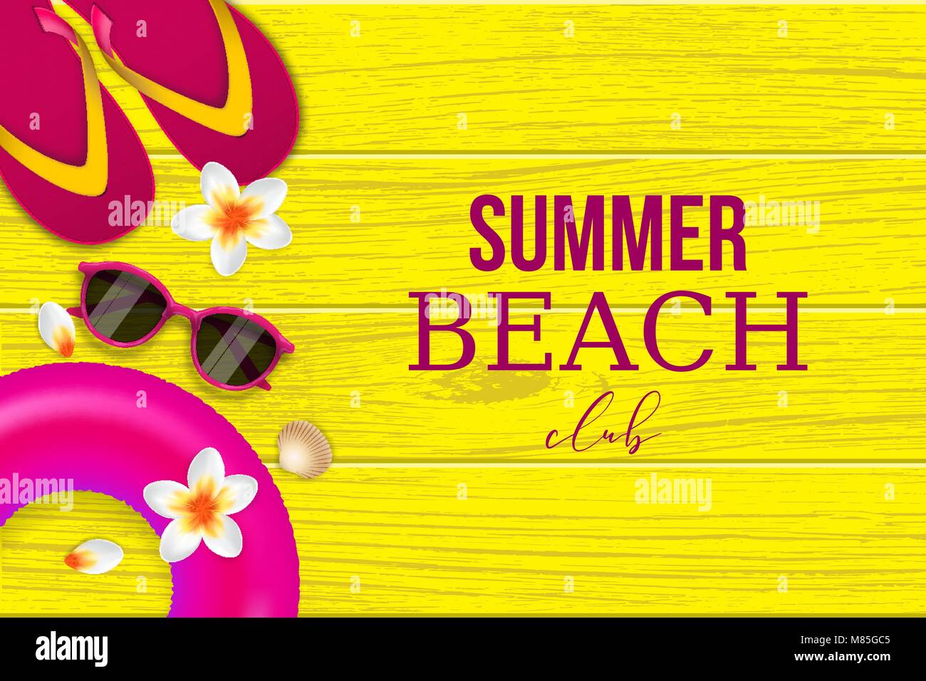 Summer tropical beach club background vector Stock Vector