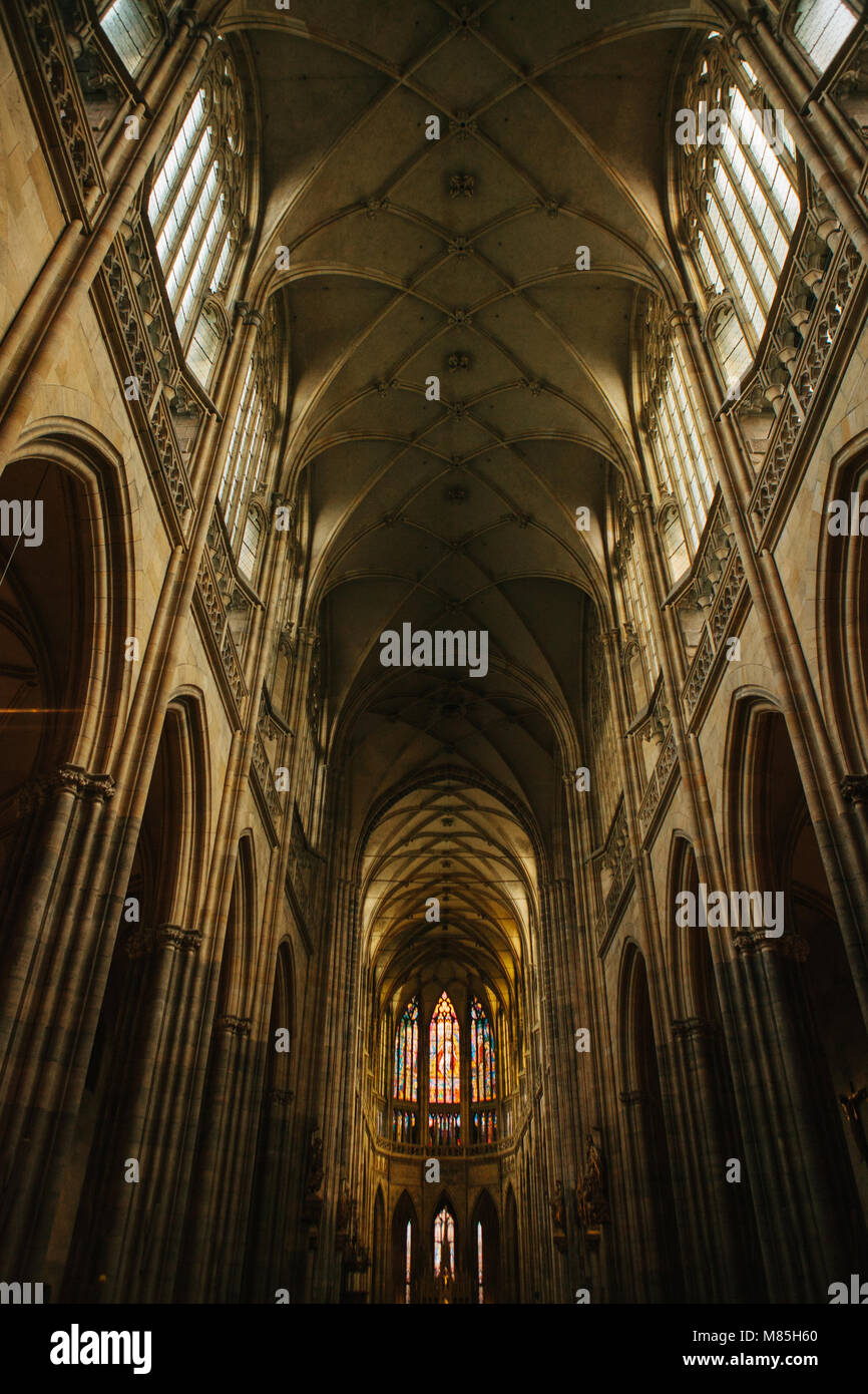Interior of St. Vitus Cathedral in Prague Stock Photo - Alamy