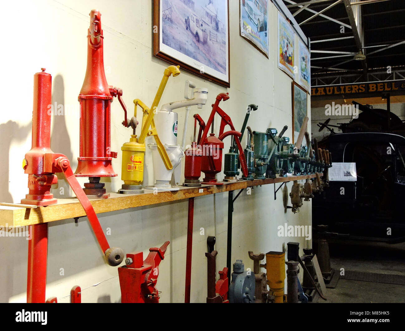 VINTAGE HAND PUMPS FOR OIL AND FUEL Stock Photo