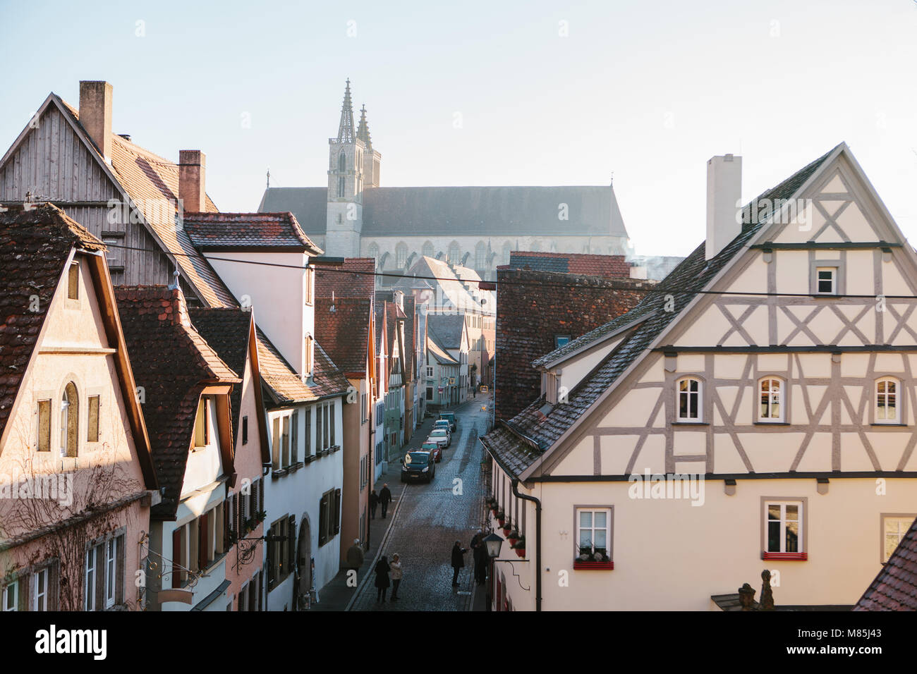 View Of A Beautiful Street With Traditional German Houses In Stock Photo Alamy View Of A Beautiful Street With Traditional German Houses In Stock Photo Alamy