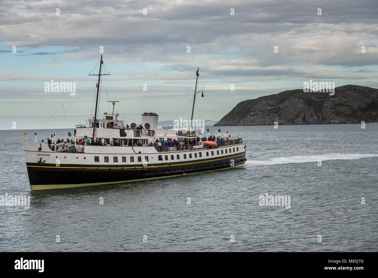 The steamer Balmoral in Llandudno Bay, North Wales coast Stock Photo