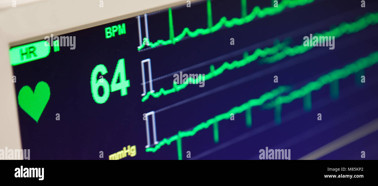 Heart Beat Rate Monitor Stock Photo