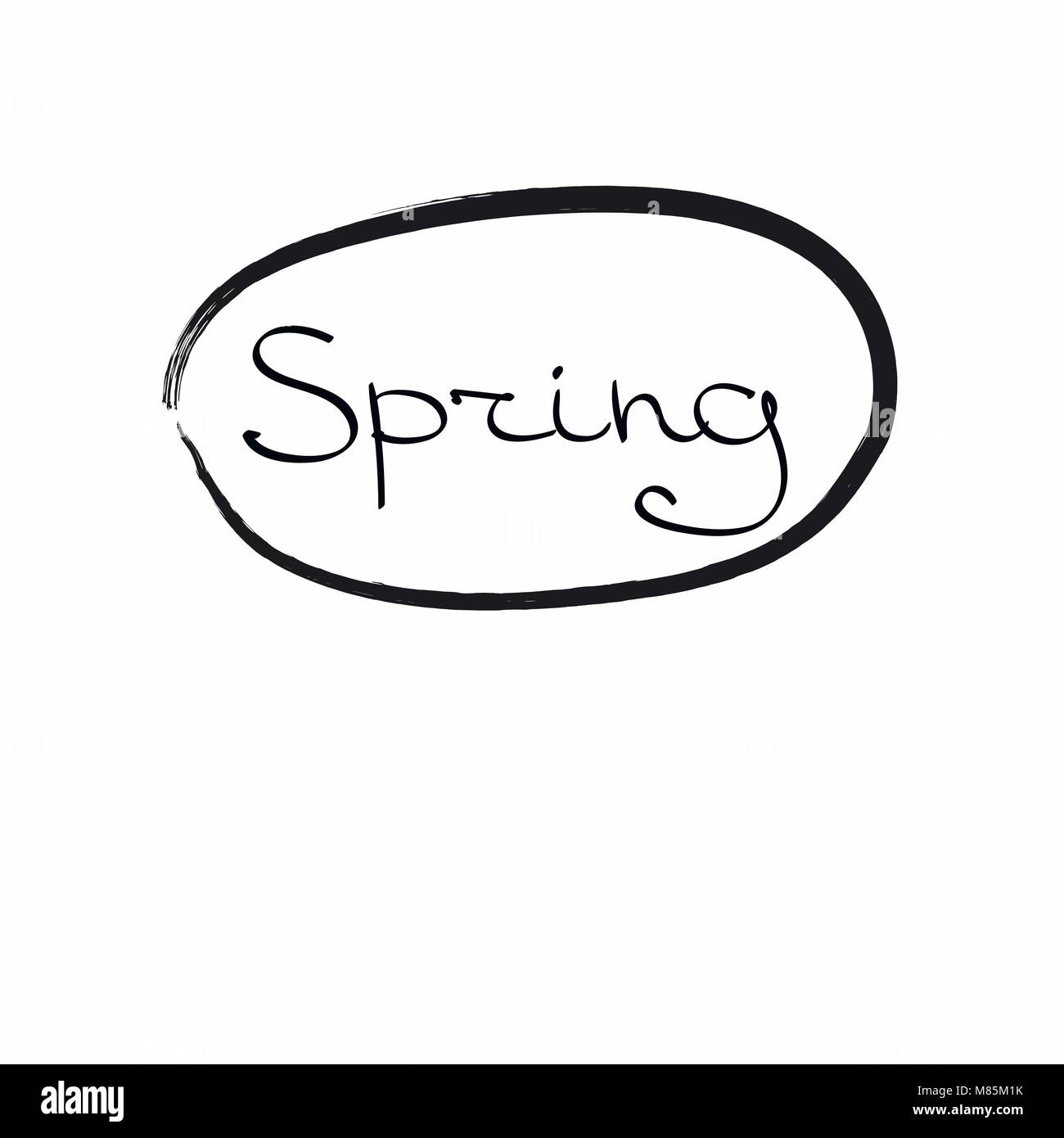 Spring inscription in a circle of line Stock Vector Image & Art - Alamy