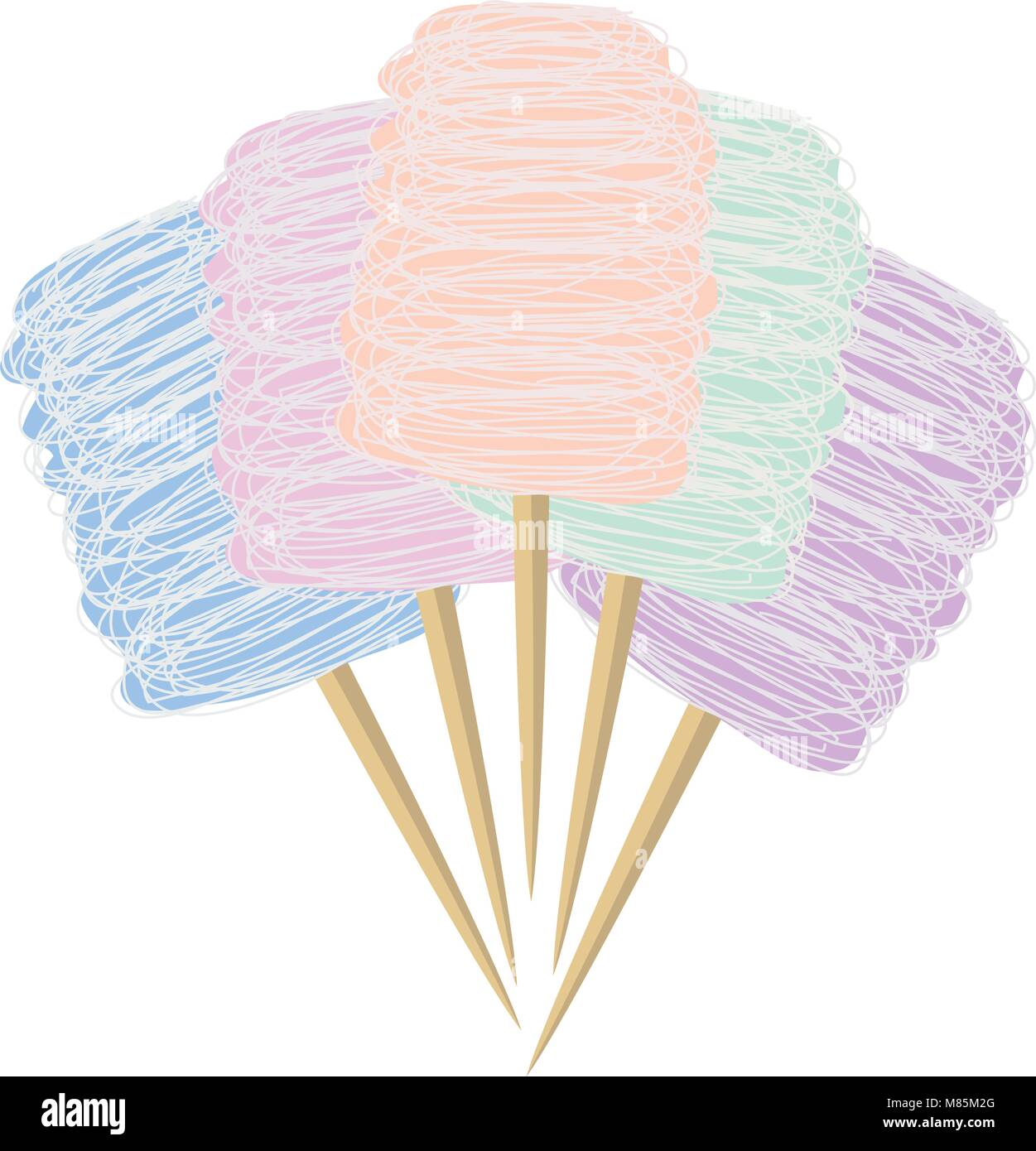 vector colorful candy cotton set isolated on white background ...