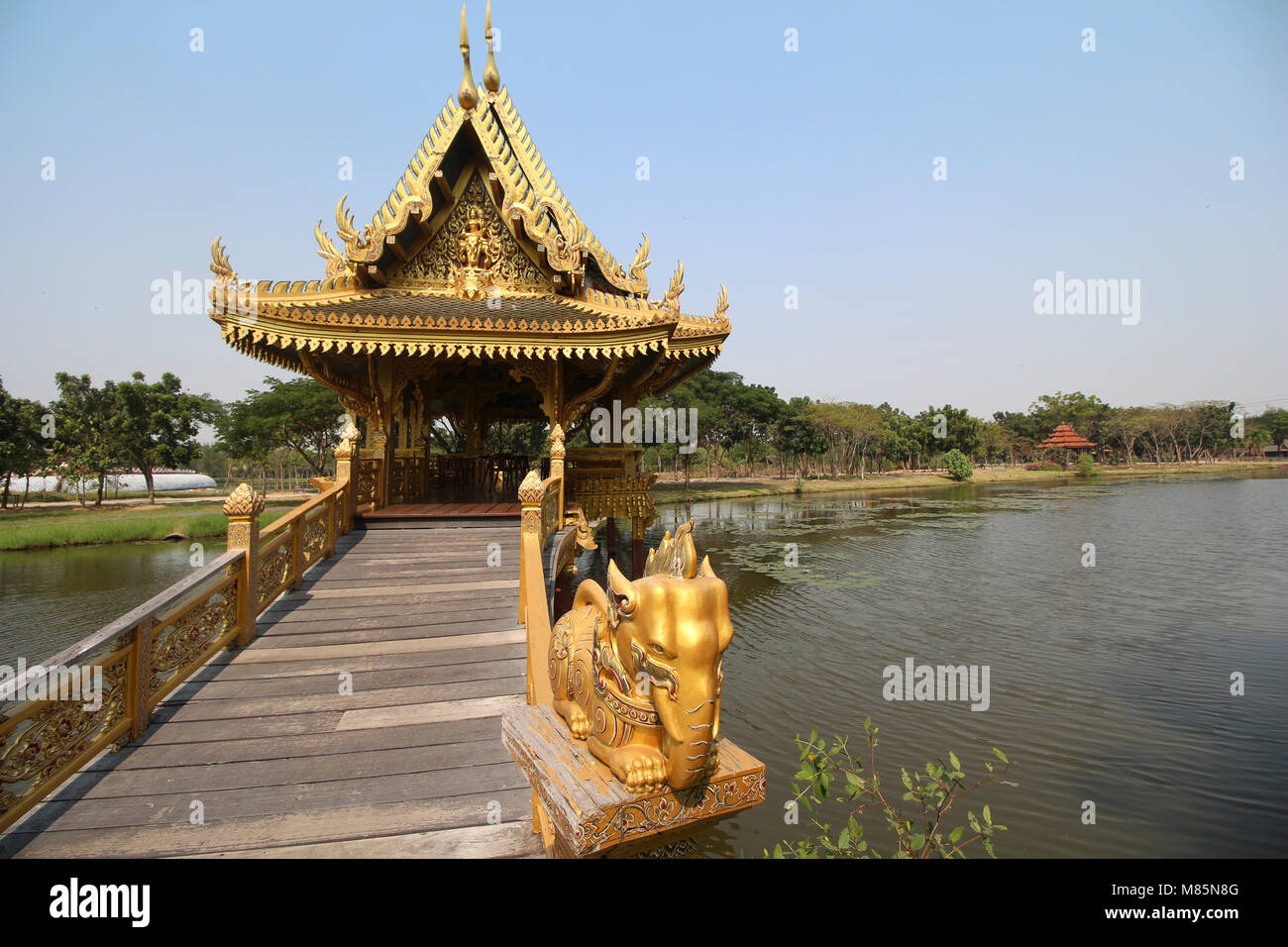Temple on water in ancient city, Bangkok Stock Photo - Alamy