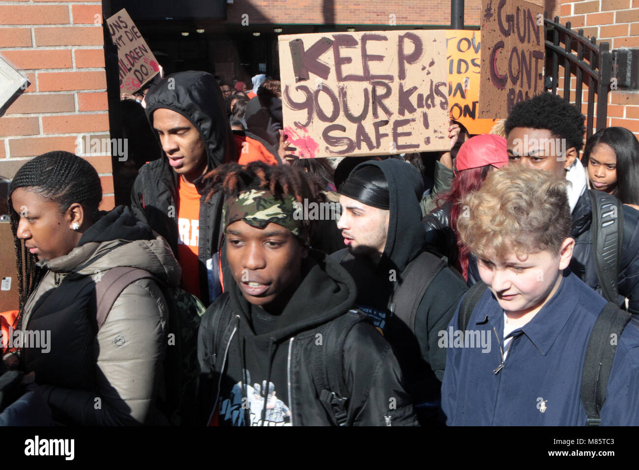 Brooklyn, NY, USA. 14th Mar, 2018. Students of Edward R. Murrow High ...