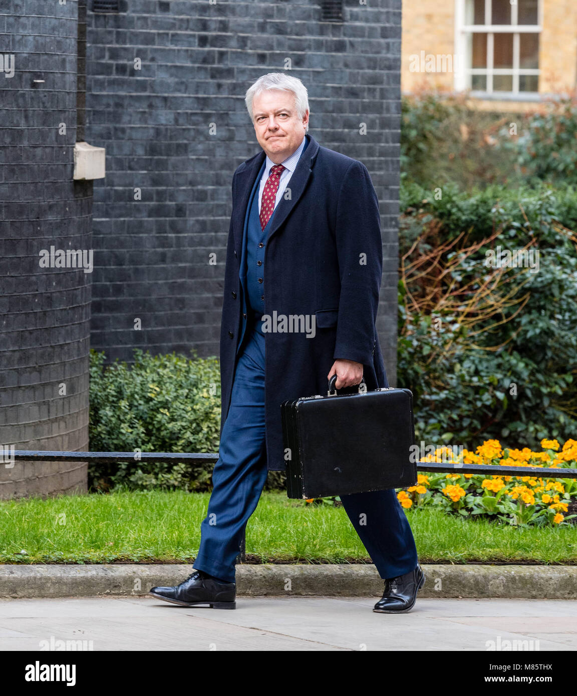 London, 14th March 2018, Carwyn Jones Welsh First Minister arrives in Downing Street for crunch Brexit talks with Theresa May,, UK Prime Minister Credit Ian Davidson/Alamy Live News Credit: Ian Davidson/Alamy Live News Stock Photo