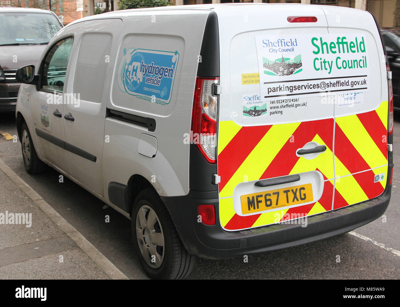 Sheffield, South Yorkshire, UK. 14th March 2018. Sheffield City Council is  testing five hydrogen-powered vans. Credit: Alamy Live News Stock Photo -  Alamy